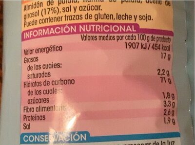 Snack de patata - Nutrition facts - es