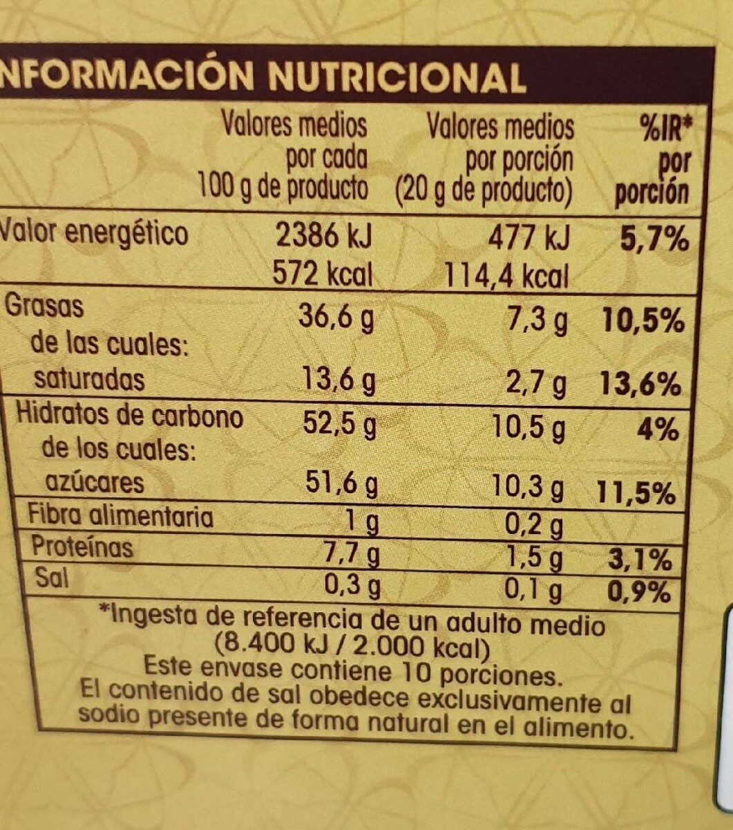 Praliné piña - Informació nutricional - fr