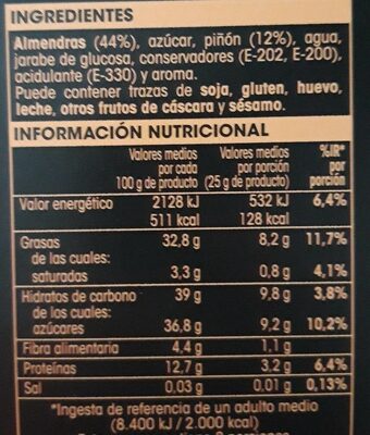 Empiñonada - Valori nutrizionali - es