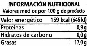 Aceitunas verdes en rodajas - Nutrition facts - es