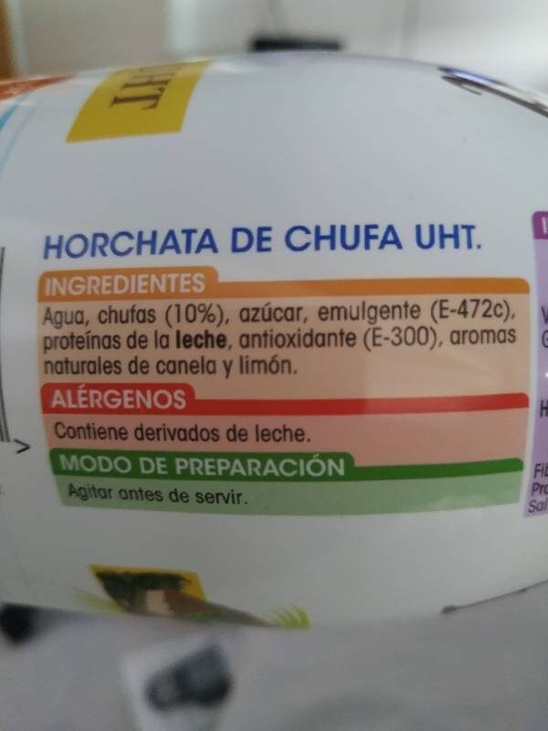 Horchata de chufa - Ingredients - es
