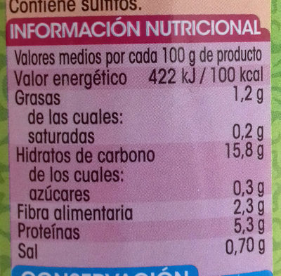 Alubias blancas extra - Nutrition facts - es