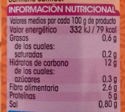 Alubia Granja extra - Informació nutricional - es
