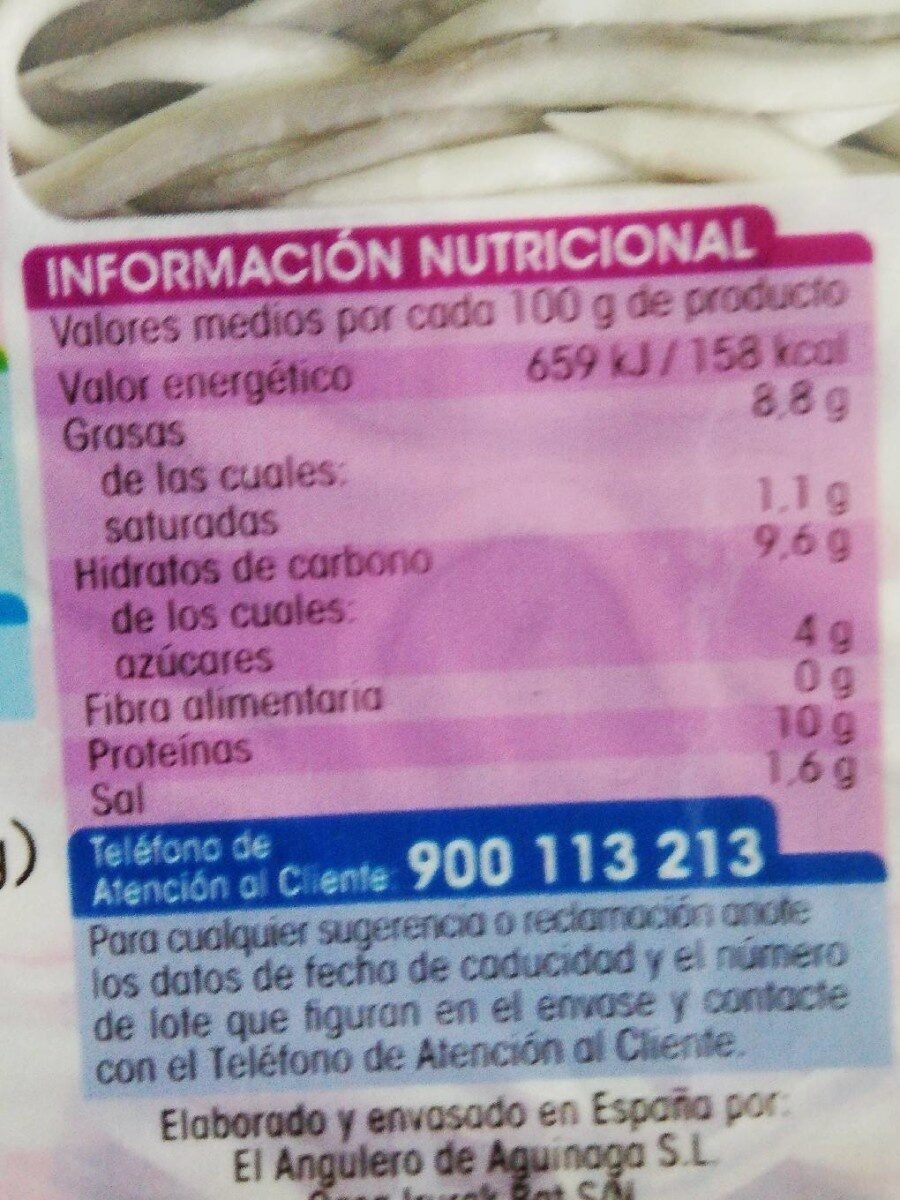 Angulitos - Información nutricional