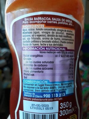 Barbacoa a la Parrilla - Nutrition facts - es