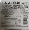 Chorizo riojano 100% natural - Product