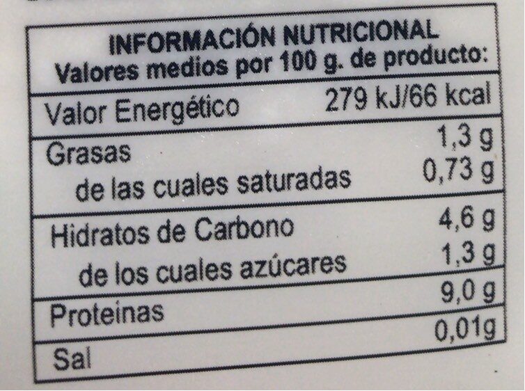 Tofu Duro - Información nutricional