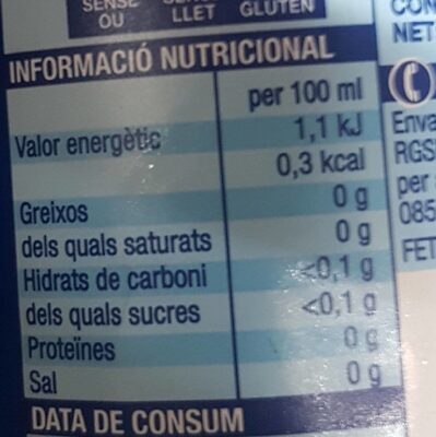 Gasosa - Informació nutricional - es