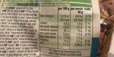 Musli Xocolata amb llet - Información nutricional