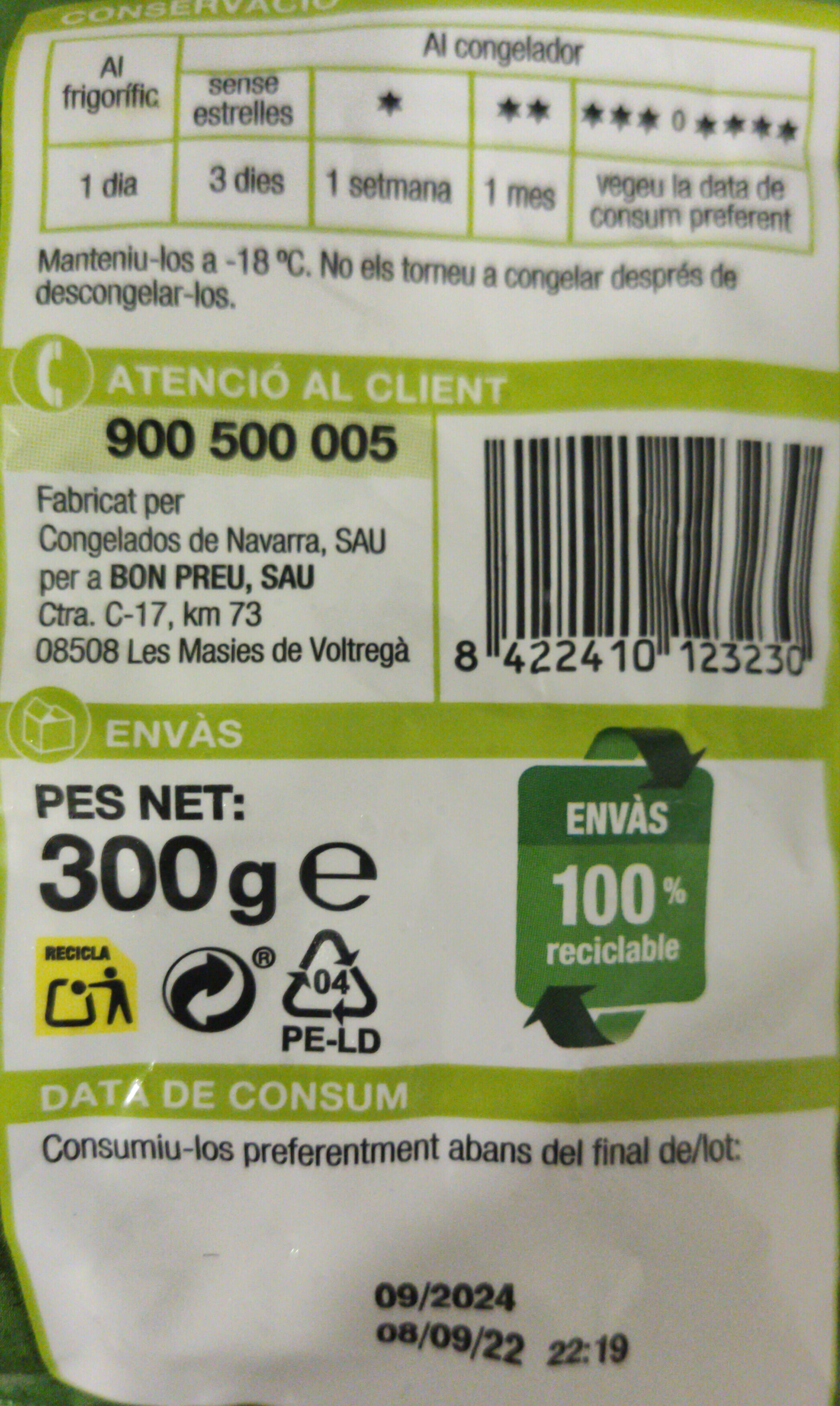 Pèsols extrafins - Instruction de recyclage et/ou informations d'emballage - es