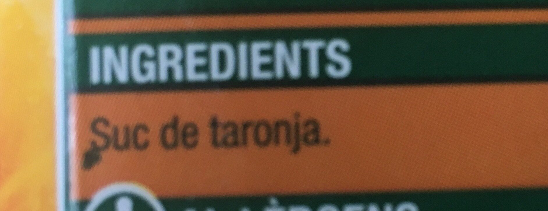 Suc de taronja Bonpreu - Ingredients