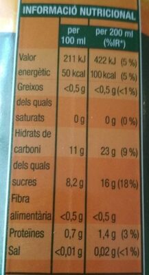 Suc de taronja Bonpreu - Informació nutricional