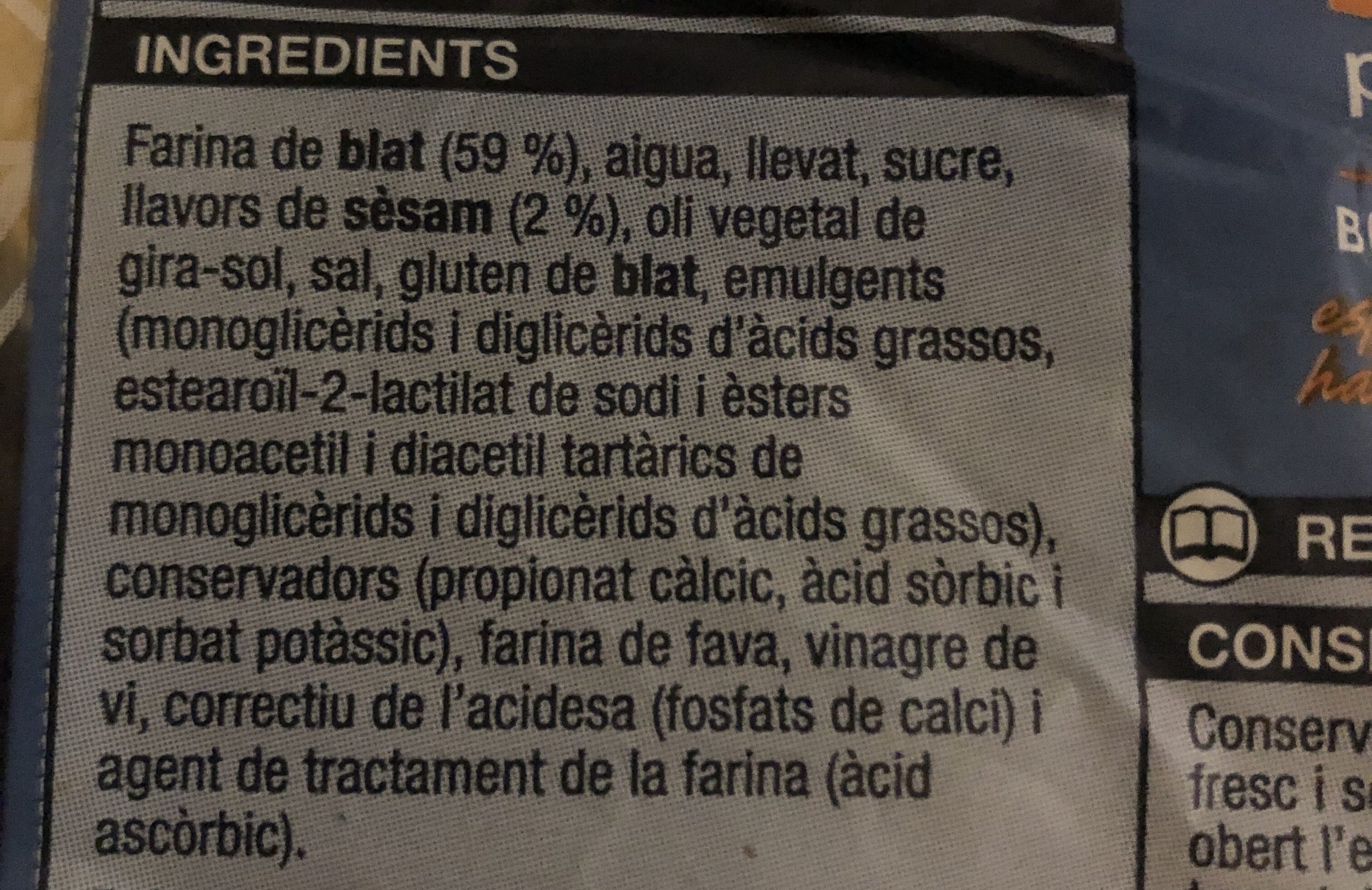 Pan de Hamburguesa - Ingredients