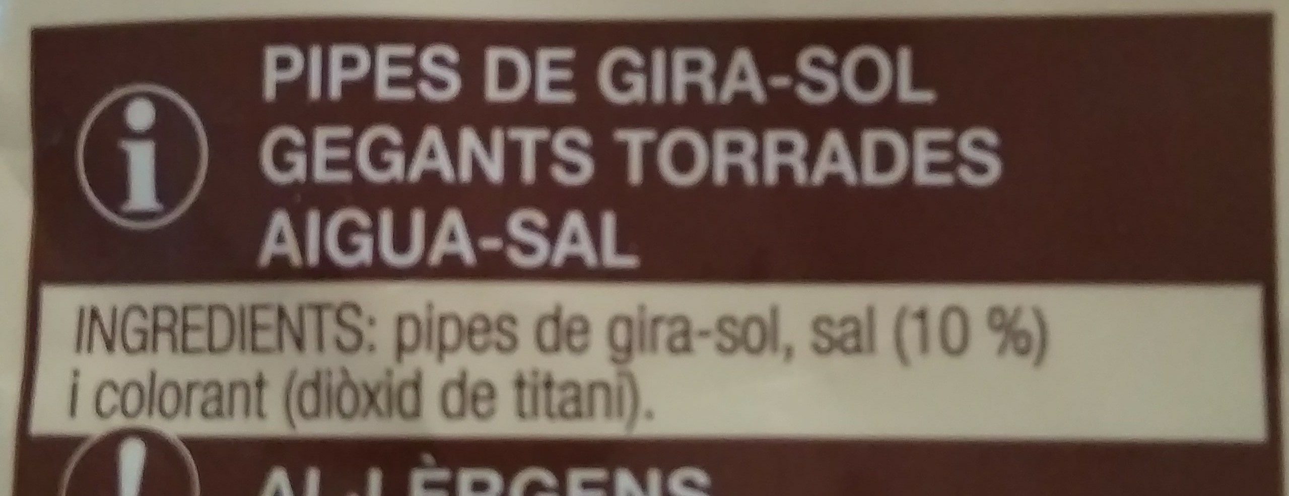 Pipas - Ingredients - fr