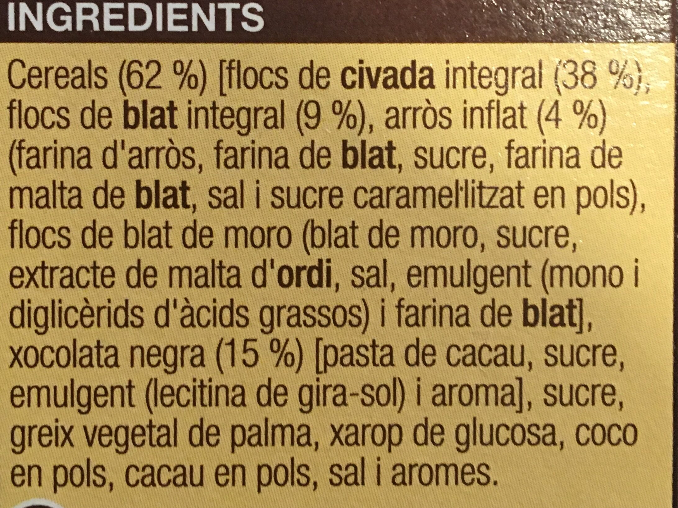 Musli xocolata - Ingredients