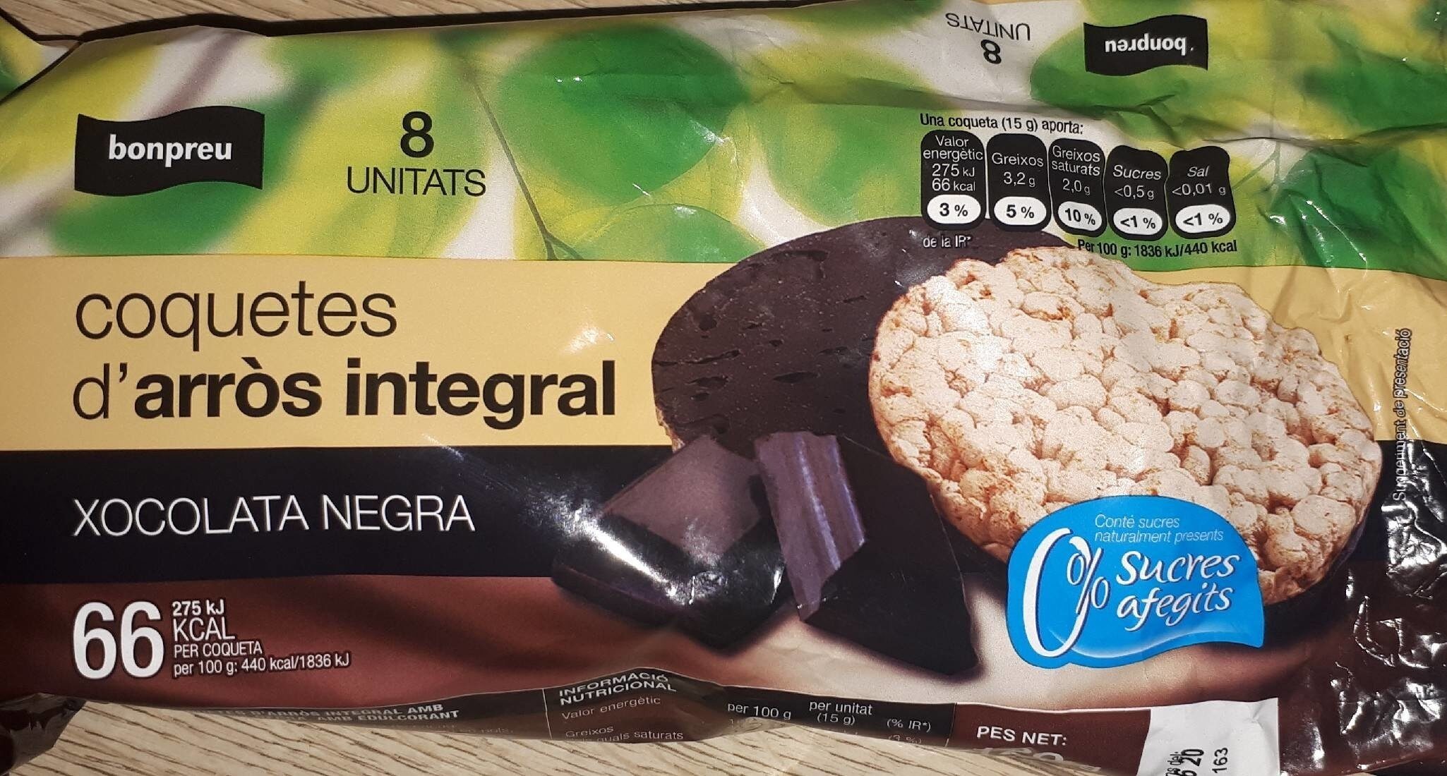 coquetes d'arròs integral xocolata negra - Producte - es