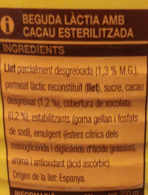 Batut de cacau - Ingredients