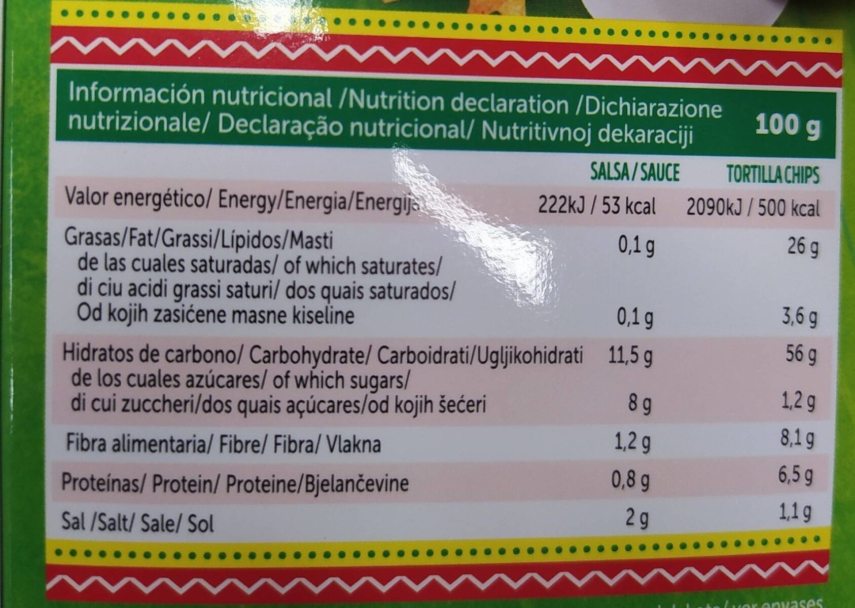 Mexicombo - Nutrition facts - es