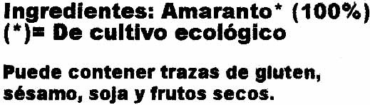 Amaranto - Ingrediënten - es