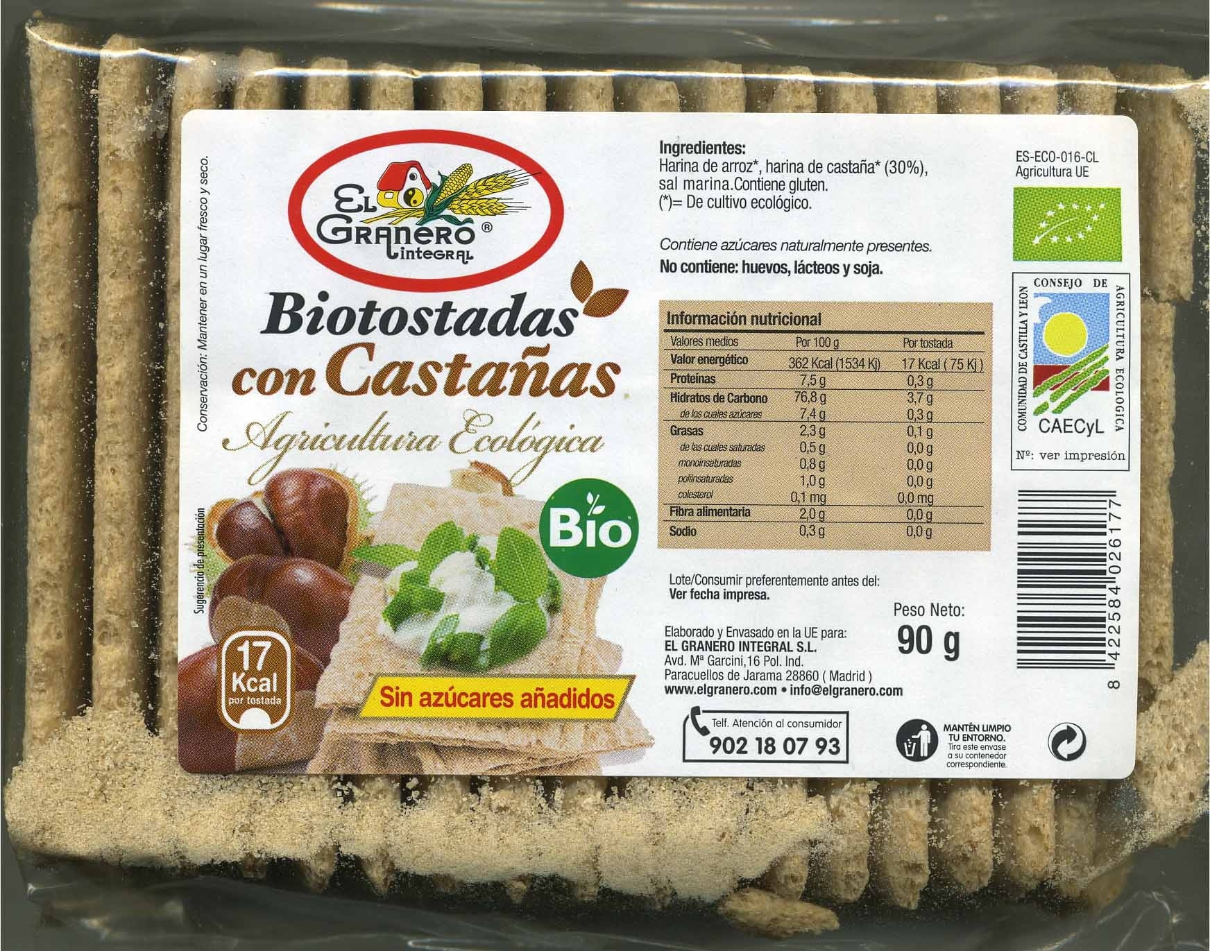 Biotostadas con castañas - Produit - es