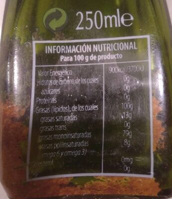Aceite oliva - Informació nutricional - es