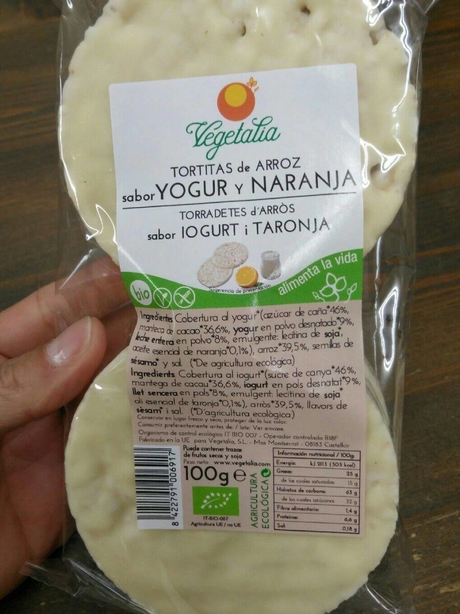 Tortitas de Arroz sabor Yogur y Naranja - Producto