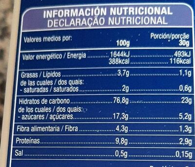Céréales Special avec chocolat - Información nutricional