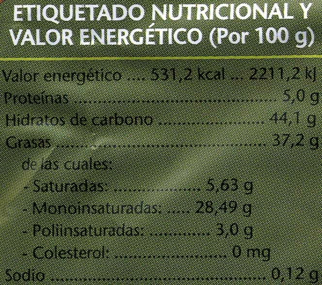 Patatas fritas eco - Información nutricional