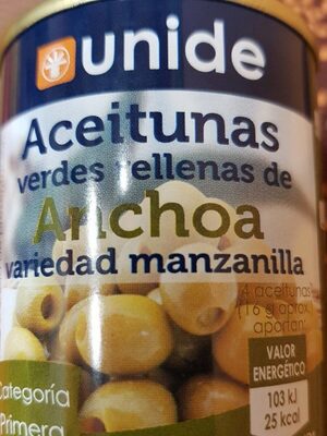 Aceitunas verdes rellenas de anchoa - Product - es