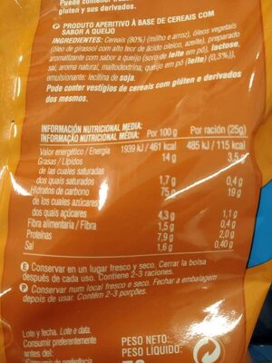 Mini tortitas sabor queso ibérico - Nutrition facts - es