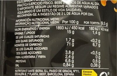 Barbacoa - Tableau nutritionnel - es