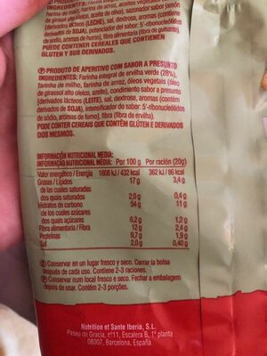 Chips de guisantes sabor jamón - Informació nutricional - es