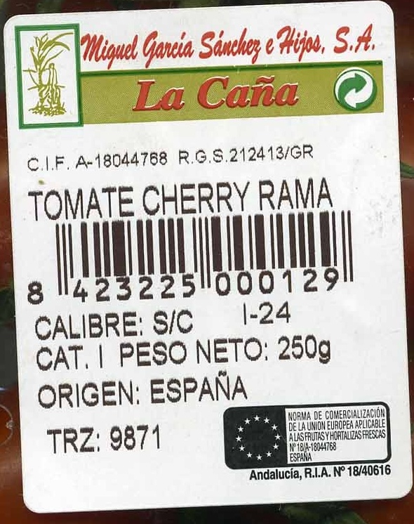 Tomates cherry en rama "La Caña" - Ingredients - es