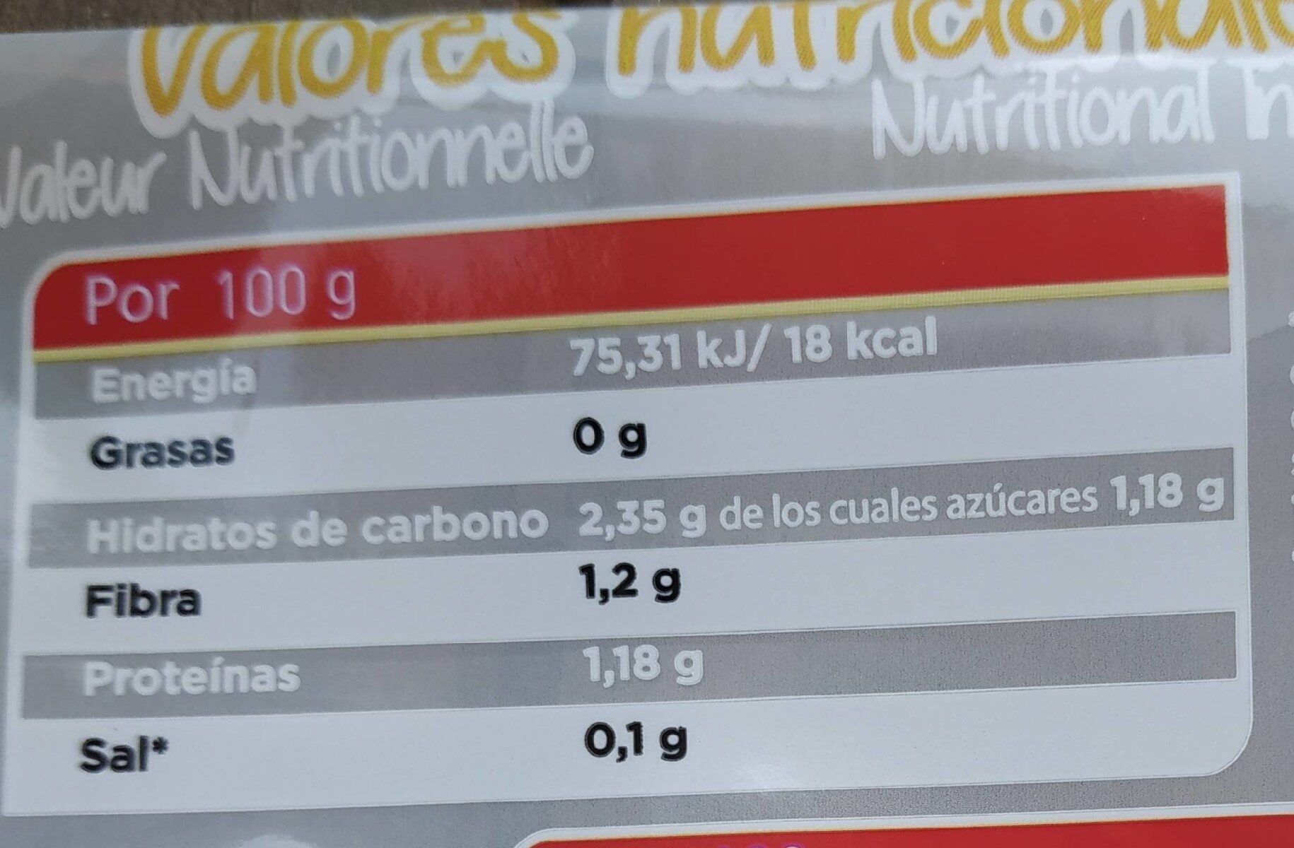 Lechuga salanova - Nutrition facts - es