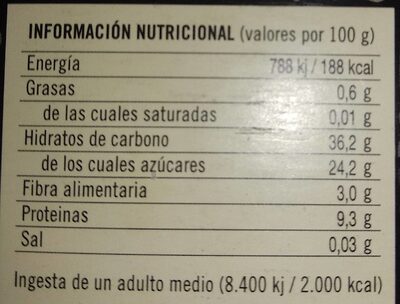 Ajo negro - Informació nutricional - es