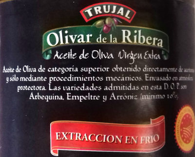 Trujal Olivar de la Ribera - Ingredients - es