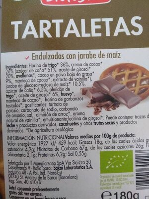 Tartaletas - Ingredients - es