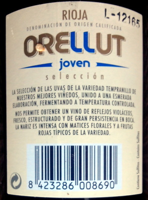 Vino Rioja joven 2011 - Ingredients - es