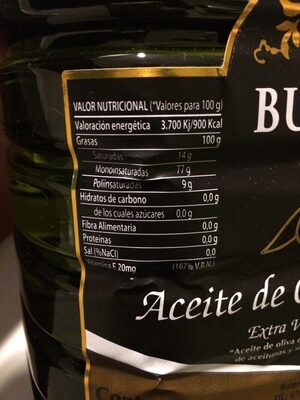 Aceite de oliva virgen extra - Nutrition facts