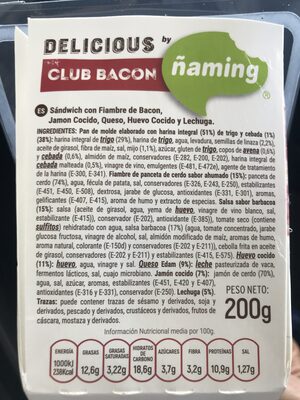 Delicious Club Bacon - Ingredients - es