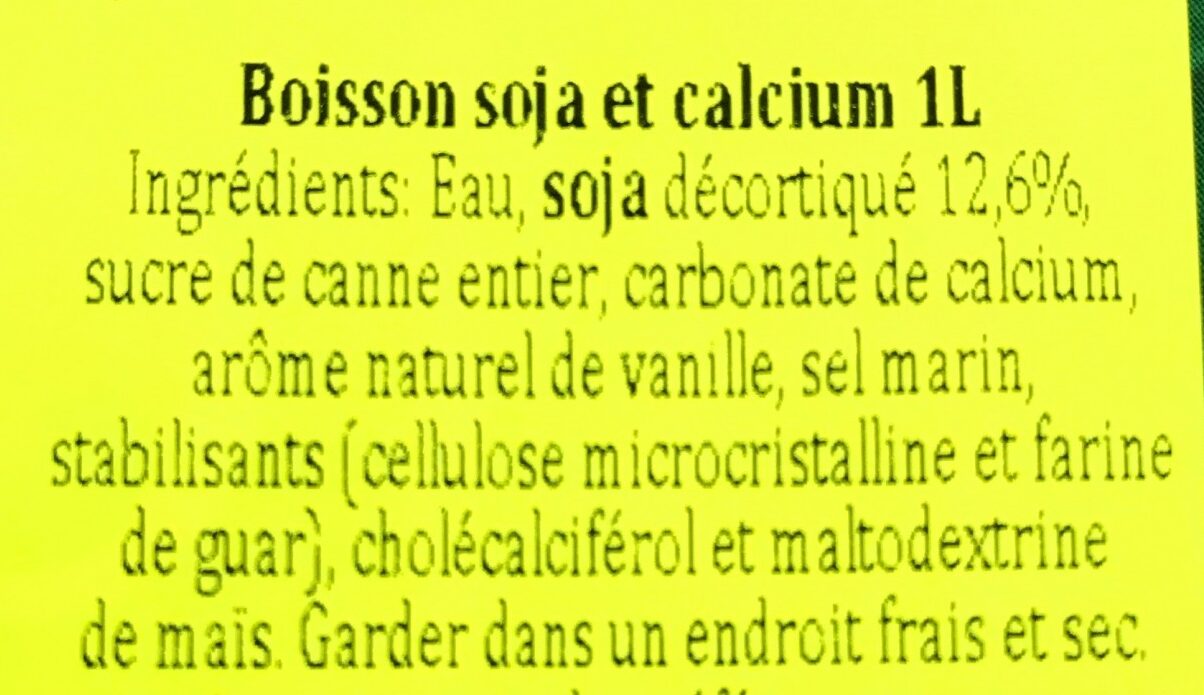 Soja calcium - Ingredients - fr