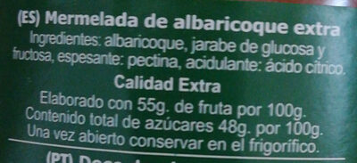 Mermelada de albaricoque - Ingredients - es