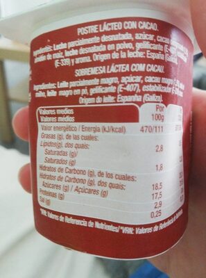 Crema Bombón - Informació nutricional - es
