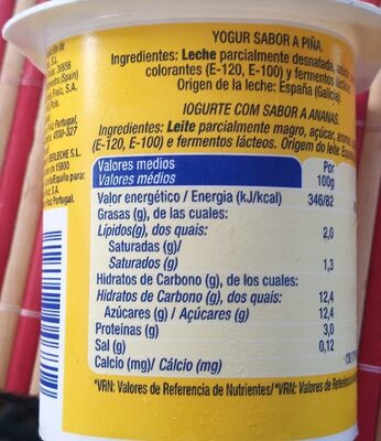Yogur piña - Informació nutricional - es