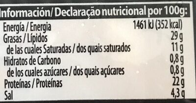 Chorizo Extra - Informació nutricional - es