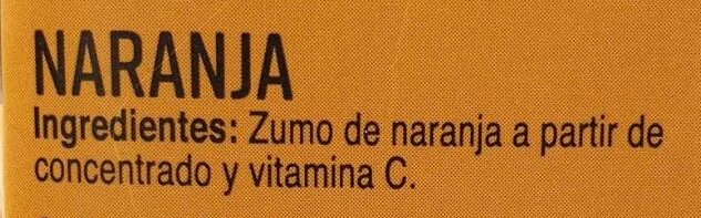 Zumo de Naranja - Ingredients - es