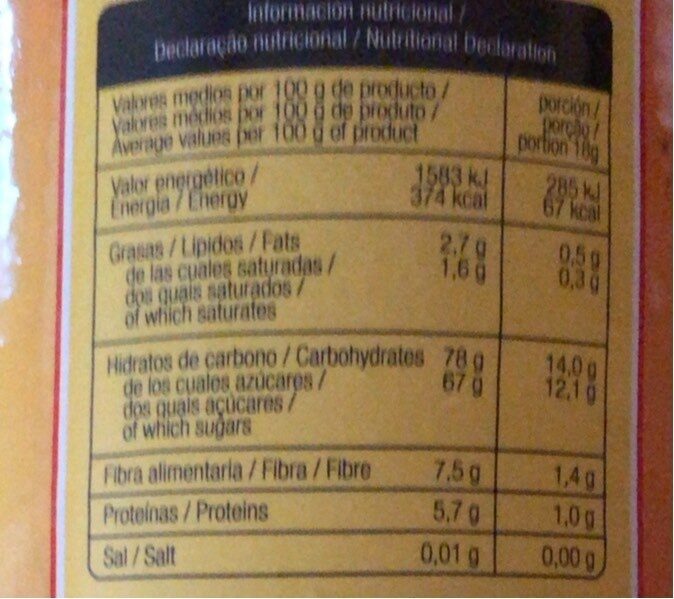 Soluble al cacao - Informació nutricional - es