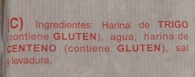 Pan barra gallega - Informació nutricional - es