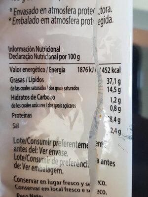 Chorizo sarta - Informació nutricional - es