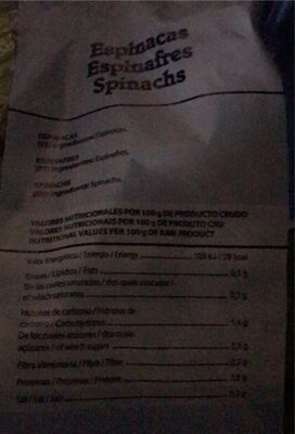 Espinacas - Informació nutricional - es